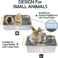 MEEXPAWS Rabbit Litter Box Stainless Steel - L 19.6"x13.7"x5.9" for Large Rabbit - image 3