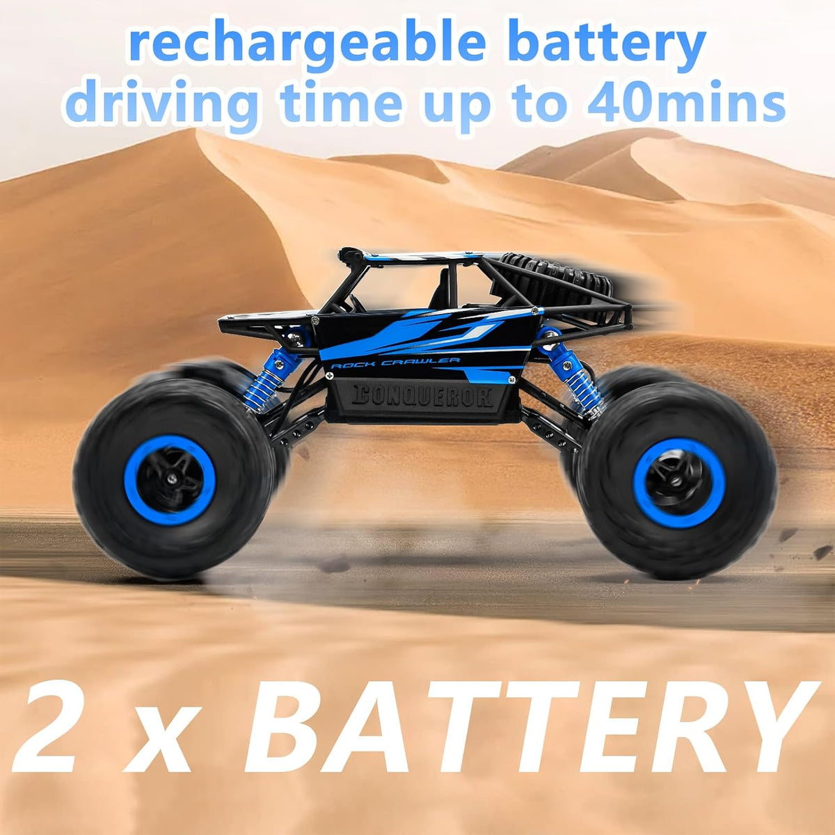 Cheerwing 1:18 Rock Crawler 2.4Ghz Remote Control Car 4WD Off Road RC - Blue - image 2