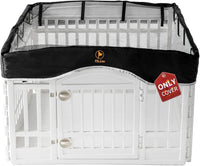 PJYuCien Playpen Top Cover for 36'' Width 4 Panel Pen, Black Paw – Essentials for Dogs - Fits Plastic 4 Panels Playpen / Cover, 36"Width, Black ( Elastic Buckles Connections )