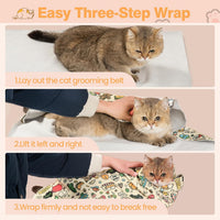 27.6" Cat Grooming Wrap Cat Wrap for Cutting Nails L – Essentials for Cats - L-27.6inch (within 15lbs) / #B1 - image 3