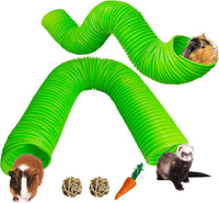 Collapsible Pet Tunnel 2 PCS Hamster Fun Tunnels – Essentials for Small Pets - Green