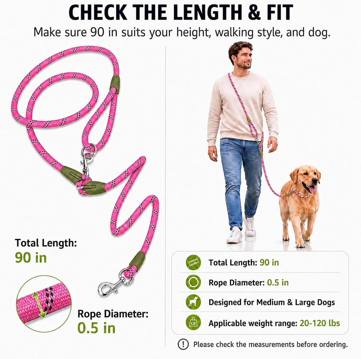 Hands Free Dog Leash Crossbody Dog Running Leash Handsfree Pet Rope - Pink / For Single Dog - image 4