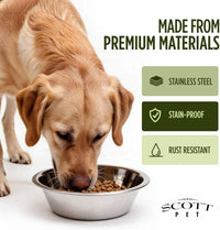 Scott Pet Bowl, Stainless Steel Pet Water and Food Bowl - 3 Quart (Pack of 2) - image 3