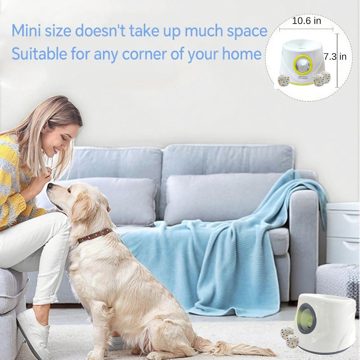 Automatic Ball Launcher for Dogs ，The Upgraded Premium Ball Thrower - Yellow - image 3