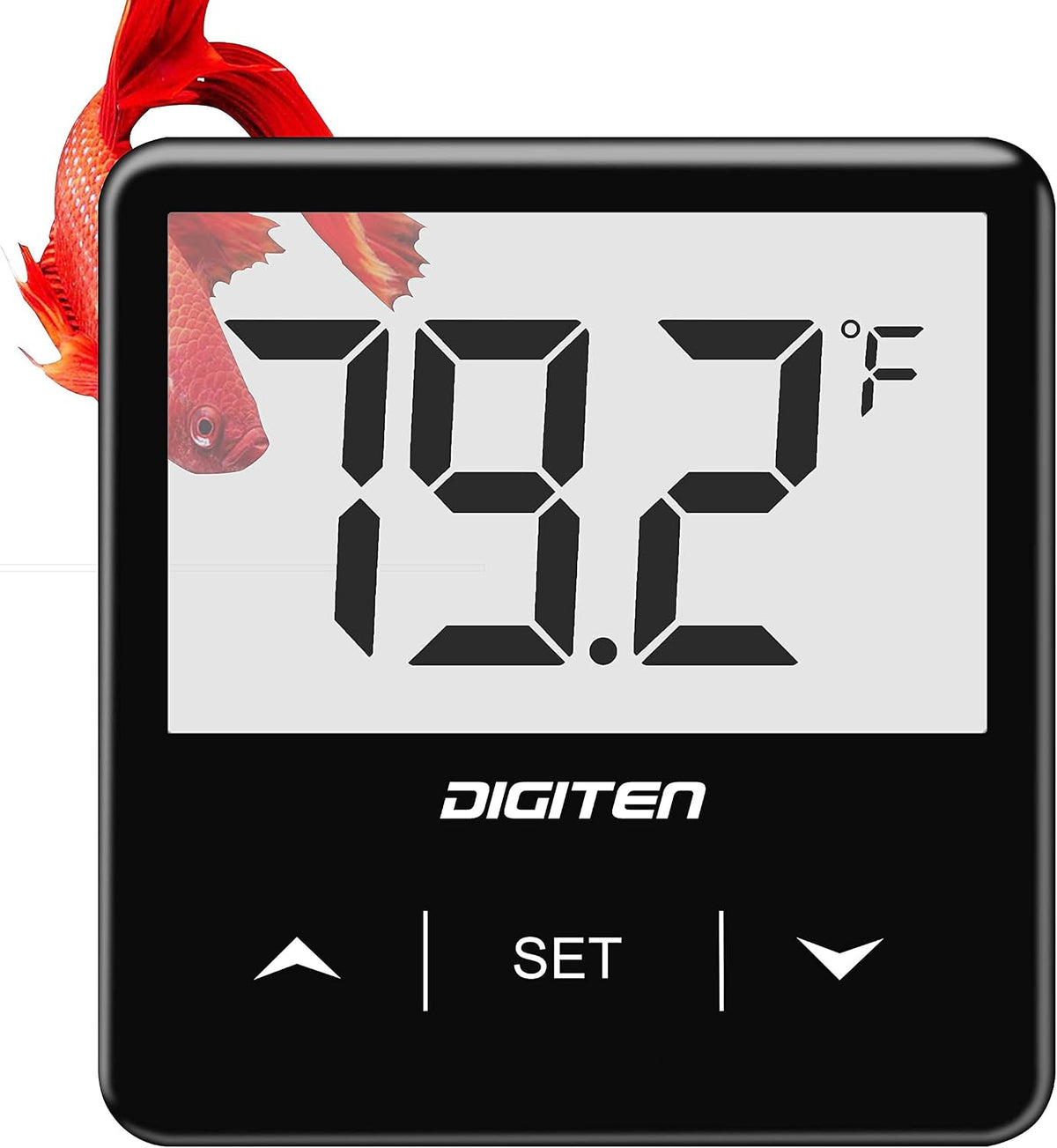 DIGITEN Aquarium Thermometer Digital Fish Tank Thermometer with Large - Black