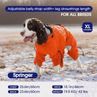 Full Body Dog Coat,Warm Dog Fleece Jackets with Harness Built in Windproof Dogs Snowsuit Zip up Pet - Orange / Small - image 3