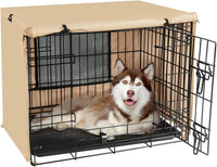 Dog Crate Cover, Kennel Covers Fit for 30 Inch Dogs Crate - Beige (with window) / 24 Inch