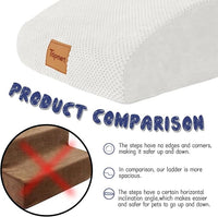 Topmart High Density Extended Foam Dog Ramp&Steps 2 Tiers,11.8" High,Non-Slip Dog Stairs,Soft Foam Pet Ladder with Waterproof Cover,Best for Injured,Older Cats,Pets with Joint Pain