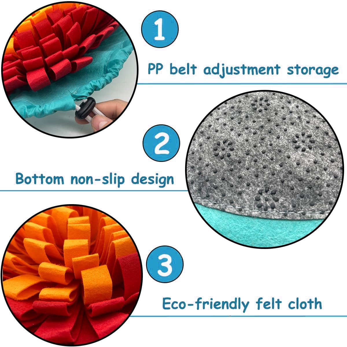Dog Snuffle-Mat Slow-Feeder-Bowl - Tricolor - image 4