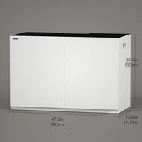 LANDEN Aquarium Stand and Cabinet, for up to 105Gal Tank, Fish Tank, Nano Foam Leveling Mat Included, Contemporary and Simple Design W47.2xD23.6xH31.49 in Wooden Matte White Painted (Stand Only)