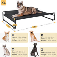 Veehoo Outdoor Elevated Dog Bed - Black / 47.2"L x 31.9"W x 10.6"Th - image 4