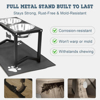 Elevated Dog Bowls, Metal Raised Dog Bowl Stand with 2 Thick 58oz Stainless Steel Food Bowls - Black-111oz x 2 / Height: 14" - image 4