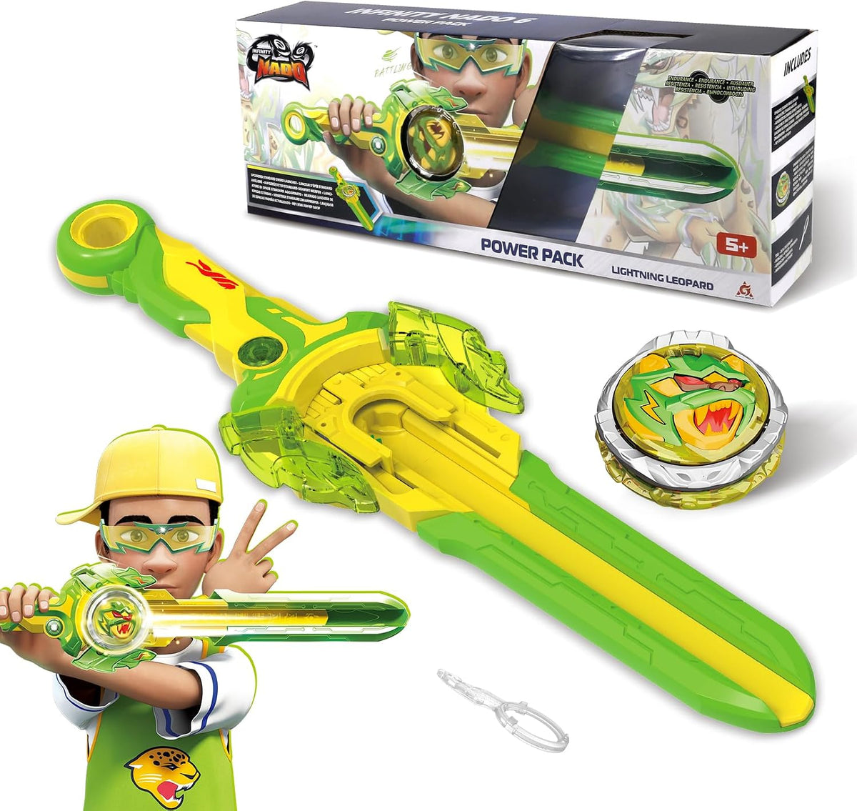 Infinity Nado sword launcher spinning top, Gale Wings metal battle top with sword-shaped launcher - view 3