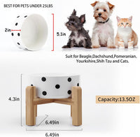 28 OZ Rust Red Elevated/Raised Ceramic Dog Bowl for Small and Medium - Black Dot / 1.7 Cups - Small - image 3