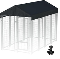 5x10 FT Dog Kennel Cover 900D Waterproof UV Outdoor Roof Replacement - Black / 8'L x 4'W