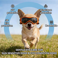 Dog Goggles Small Breed, Dog Sunglasses UV Protection Puppy Eyewear for Small Pet Outdoor Riding - X-Small / Orange - image 4