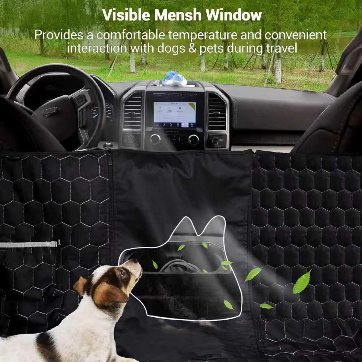 Dog Car Seat Covers for Back Seat - Hammock-61"W / Black - image 3