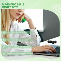 DGMDGS 8 silicone magnetic fidget balls in black and green textures - view 11