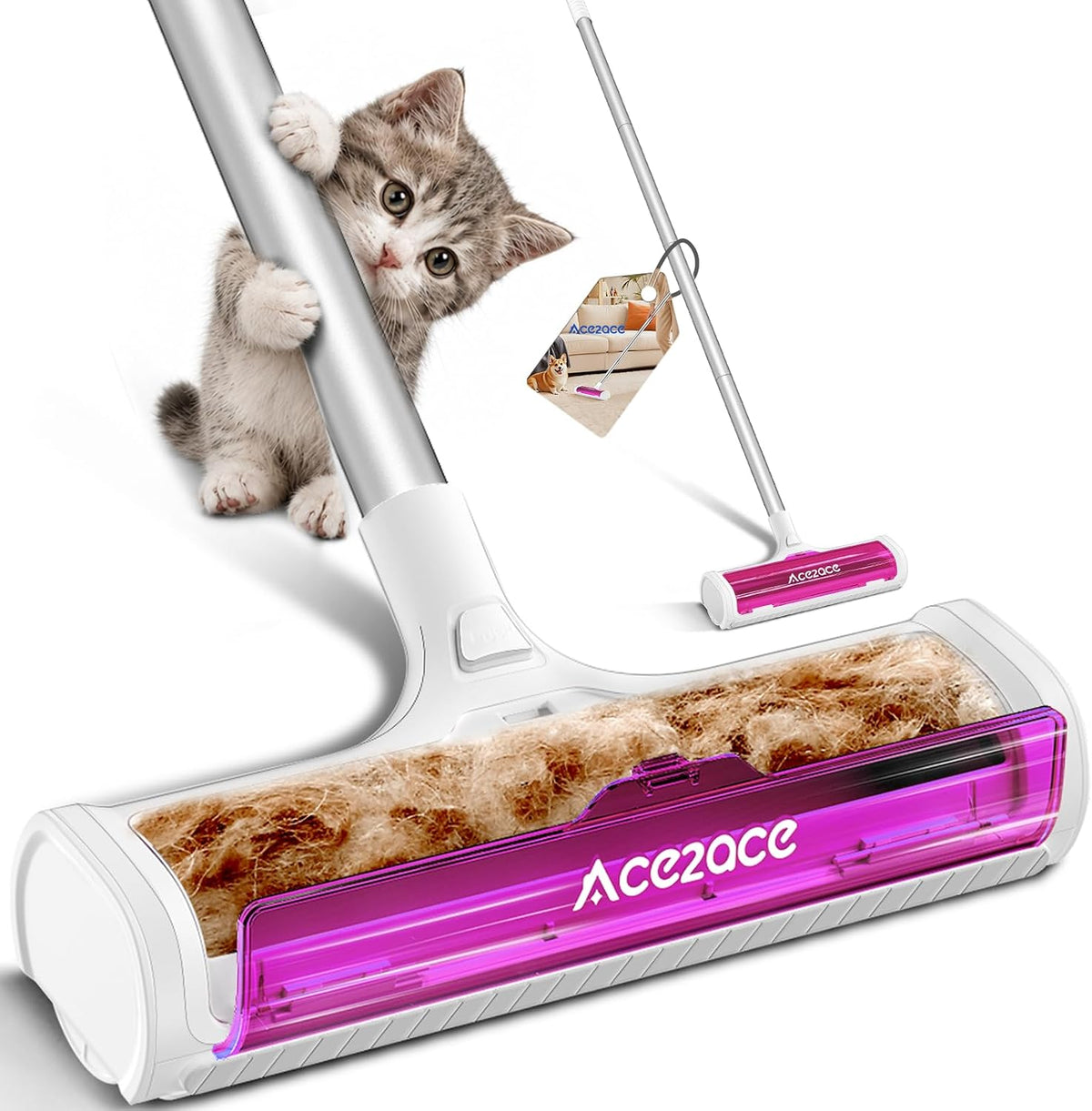 ACE2ACE A3 Pro Carpet Roller for Pet Hair - Magenta