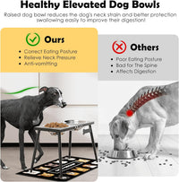 Metal Raised Dog Bowl Stand for Large and Medium Dogs - Height-15inch / Black-X - image 3