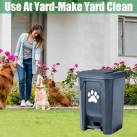 Dog Poop Trash Can Outside with Poop Scooper - Grey-Green Bag / 20L - image 3