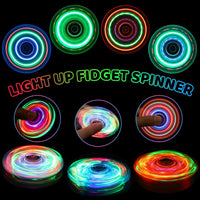 Fidget Spinner 2 Pack, Light up Sensory Fidget Toys Adults Kids 4-8-12, Kids - White&blue - image 2