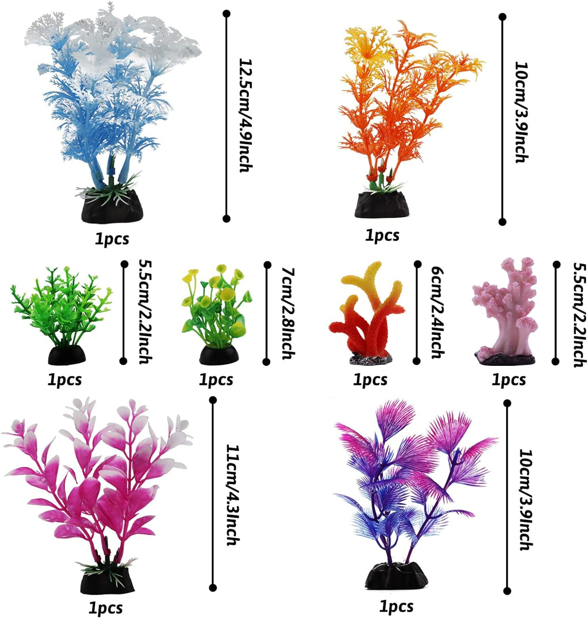 Fish Tank Decorations Plants with Resin Coral - image 2