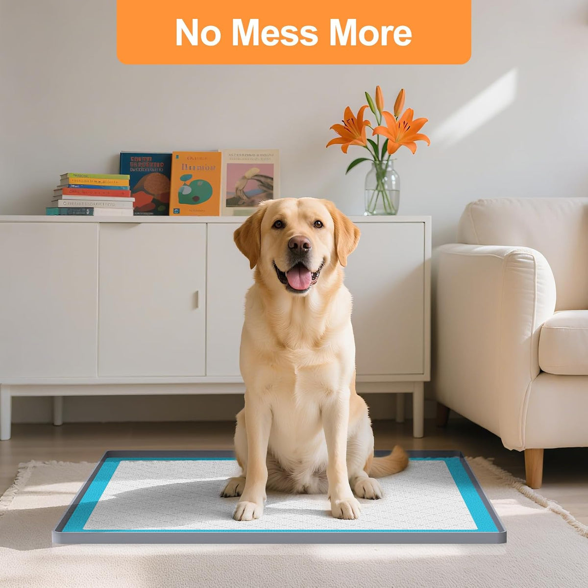 Pee Pad Tray Holder for Dogs - Light Gray / 25"L x 25"W - image 3
