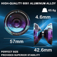 W07 yoyo Professional Metal Trick Yoyo Responsive & Unresponsive – Fun for Kids & Family - 7-Black Blue Purple-Pro - image 2