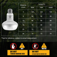 Reptile Heat Lamp Bulbs, Simulate Natural Sunlight Heat Light Bulb, 2 Pack 100W Amphibian Terrarium - Intense Light / 4*100 - image 2