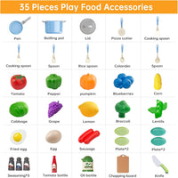 35Pcs Kids Kitchen Toy Accessories - Blue / 35Pcs - image 3