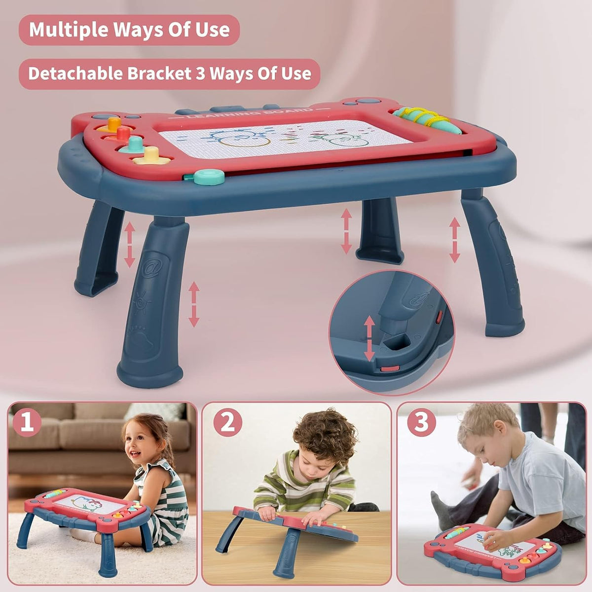 HCFJEH Magnetic Drawing Board for Kids Ages 3+ - Blue - image 3