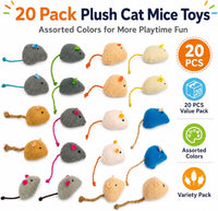 20-Pack Catnip Mouse Toys, Assorted Colors - image 2