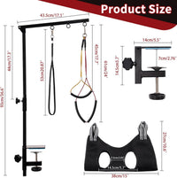 Dog Grooming Table Arm with Hammock, Adjustable Height - Black - image 4