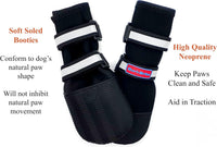All Weather Neoprene Paw Protector Dog Boots with Reflective Straps - Black / Large - image 2