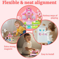 SSAWER 48 piece magnetic blocks travel set with colorful building cubes - view 26