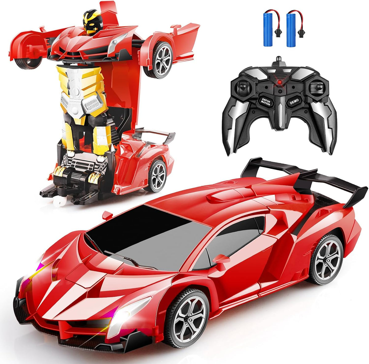 Blackma Transform Rc Cars for Boys 4-7 8-12 - Red