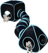 GONPETGP Cat Tunnels for Indoor Cats with Cube Tent Toys Combo - A-Black