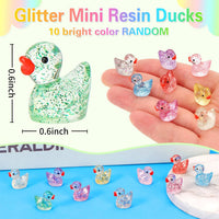 GWAHSA 240pcs Luminous Mini Resin Ducks - Glitter Ducks - image 3
