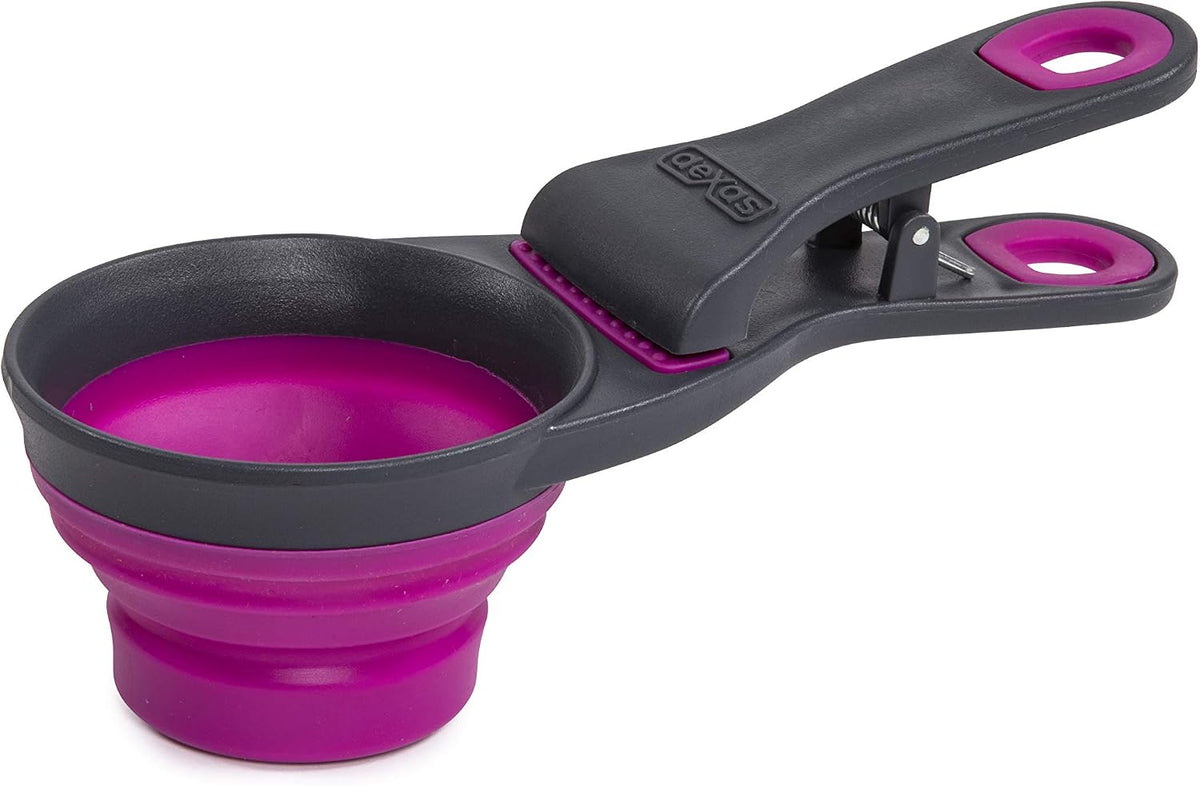 Dexas Popware for Pets Collapsible Klip Scoop - 1/2 Cup Capacity / Fuchsia