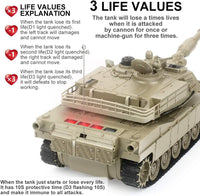 BEAURE Rc Tanks, 1:28 WW2 M1A2 America Army Tank Toys for Boys - Khaki - image 3