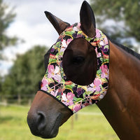 Harrison Howard Super Comfort Stretchy Fly Mask Large Eye Space with UV Protection Soft on Skin with Breathability Blossom Vibe S