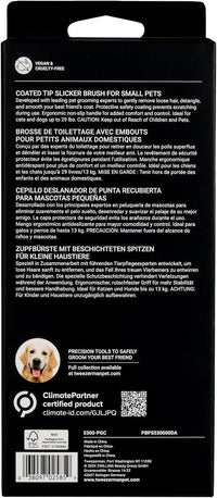 Tweezerman Dog and Cat Slicker Brush for Small Pets, Grooming Brush with Coated Bristles to Prevent Scratching and Ergonomic Handle