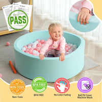 TRENDBOX Foam Ball Pit, 36" x 12" Indoor Soft Ball Pool for Kid，Light Grey – Fun for Kids & Family - Light Blue / 90CM - image 2