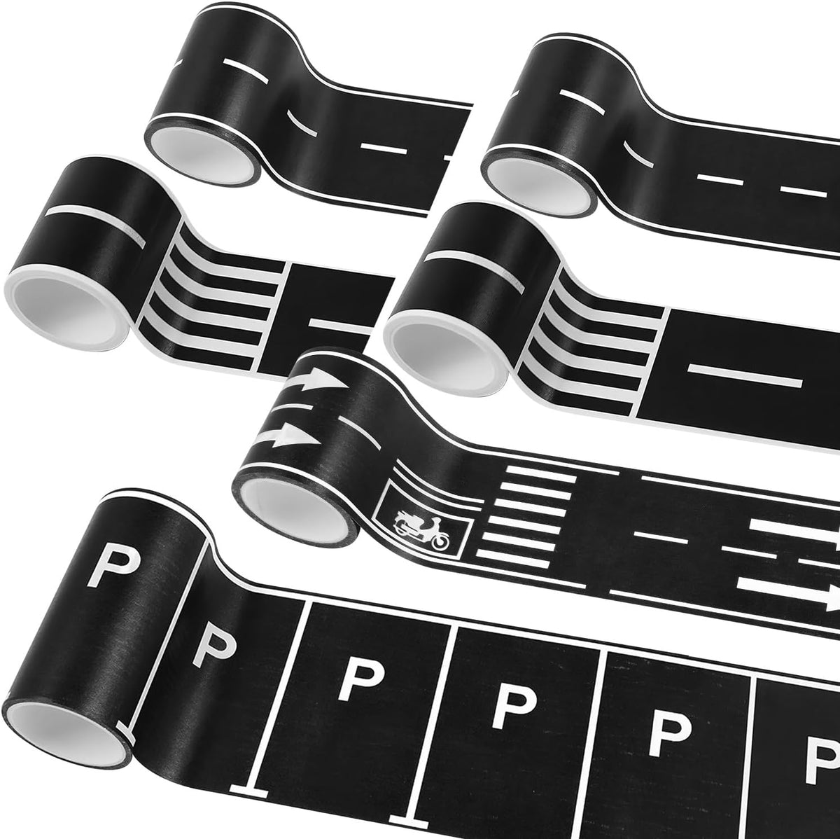 Quadafy road tape for kids, 3 rolls of 2 inch race track and roadway tape - view 2