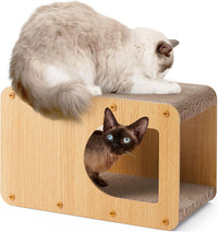 EHEYCIGA Cardboard Cat Scratcher House - 17x9.5x10.5inch / Brown