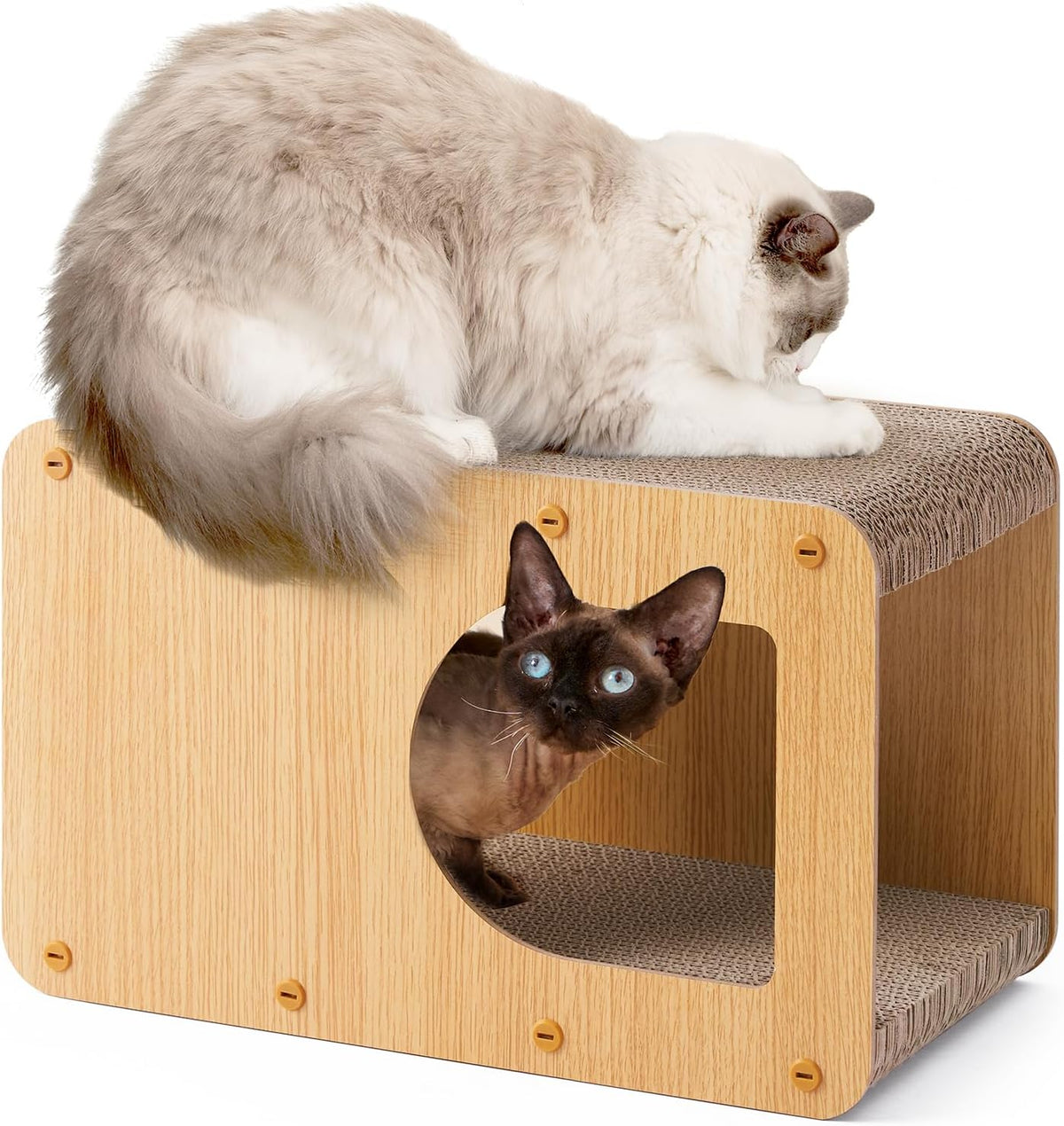EHEYCIGA Cardboard Cat Scratcher House - 17x9.5x10.5inch / Brown