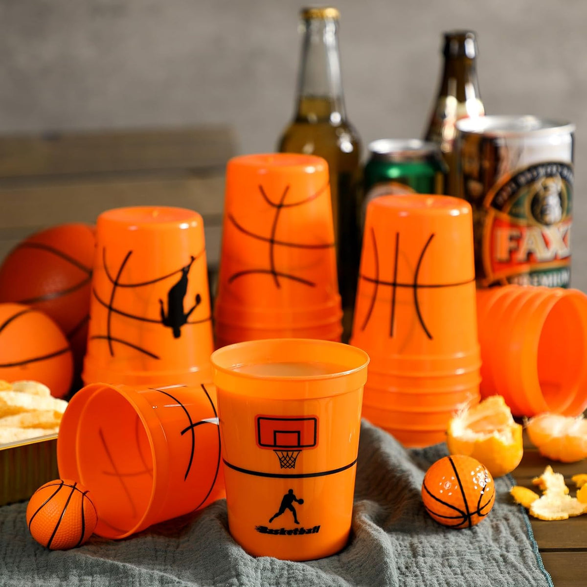 Norme 24 reusable plastic soccer party cups in 4 printed styles - view 11