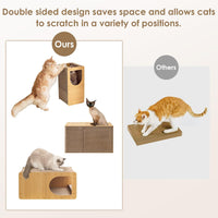 EHEYCIGA Cardboard Cat Scratcher House - 23x13x11.4inch / Brown - image 3