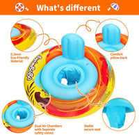 Inflatable Baby Swimming Float with Safety Seat Fun Swimming Pool - Yellow - image 4